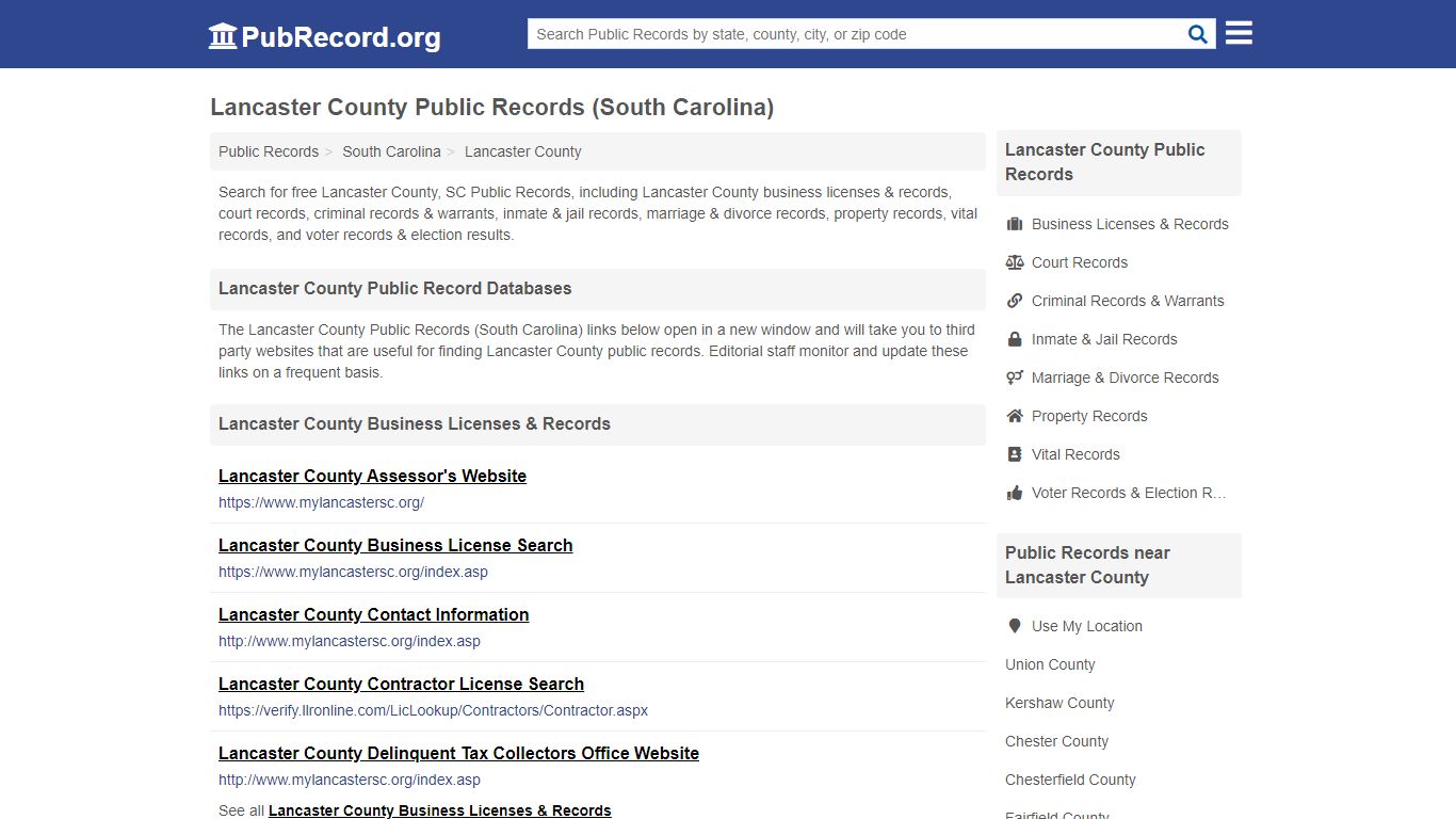 Lancaster County Public Records (South Carolina)